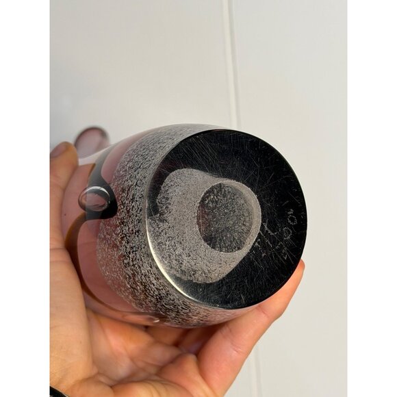 VTG Amethyst Handblown Glass Vase 10.5" Scalloped Ruffled MCM Art Swung Purple - Picture 6 of 9